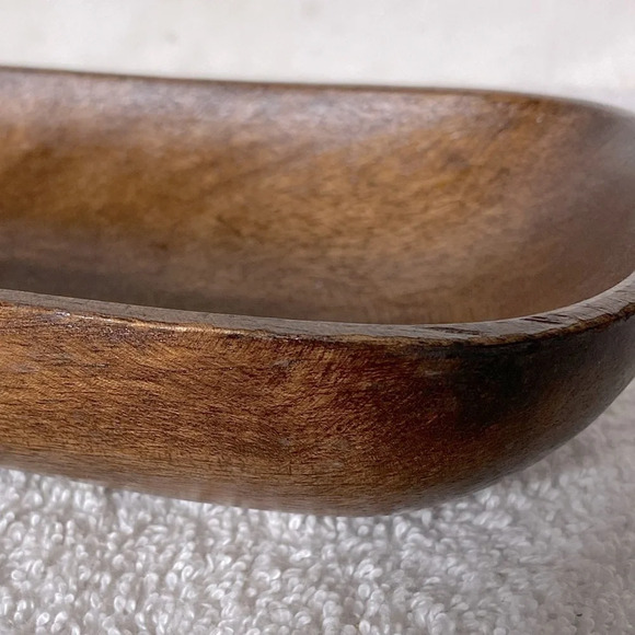 Vintage Carved Wood  Bowl With Handle - Picture 11 of 15